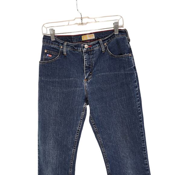 Vintage Wrangler Twenty X Tulsa Straight Leg Jeans Dark Blue Denim Size 9x34 - Picture 3 of 10